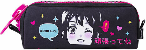 Пенал BRAUBERG с объемной "тракторной" молнией, 1 отделение, ткань, 22х8х6,5 см, "Anime girl", 271566