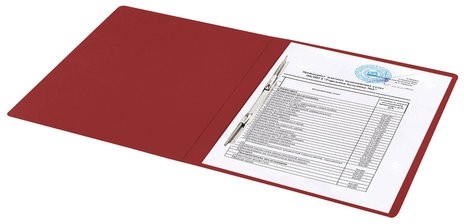 Папка с металлическим скоросшивателем BRAUBERG стандарт, красная, до 100 листов, 0,6 мм, 221632