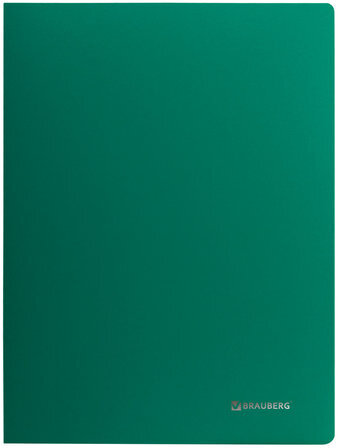 Папка с пластиковым скоросшивателем BRAUBERG "Office", зеленая, до 100 листов, 0,5 мм, 222642