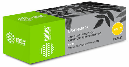 Картридж лазерный CACTUS (CS-PH6510X) для Xerox Phaser 6510/WC6515, черный, ресурс 5500 страниц