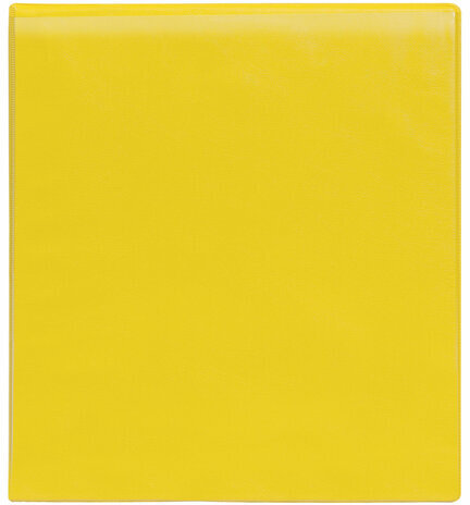 Папка на 4 кольцах с передним прозрачным карманом BRAUBERG, картон/ПВХ, 65 мм, желтая, до 400 листов, 223533