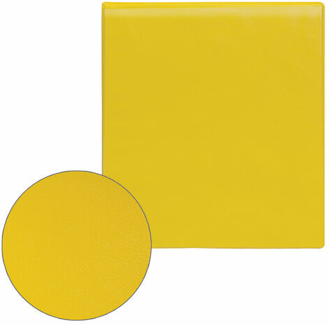 Папка на 4 кольцах с передним прозрачным карманом BRAUBERG, картон/ПВХ, 65 мм, желтая, до 400 листов, 223533