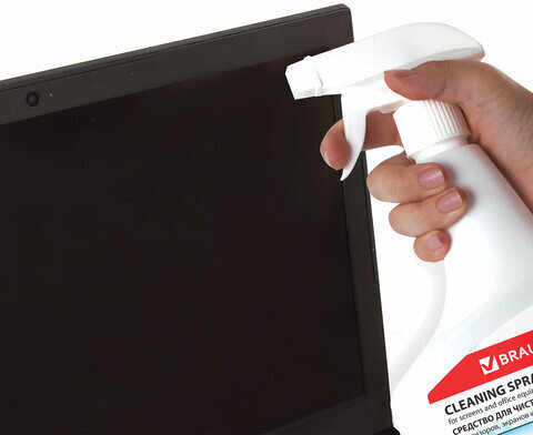Чистящая жидкость-спрей BRAUBERG для телевизоров, мониторов, техники, оптики и стекол, универсальная, 500 мл, 513288