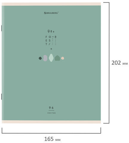 Тетрадь А5 96 л. BRAUBERG скоба, линия, обложка картон, "Natural" (микс в спайке), 404440