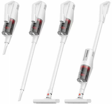 Пылесос вертикальный DEERMA DX888, 3 в 1, потребляемая мощность 600 Вт, контейнер 0,45 л, белый