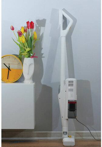 Пылесос вертикальный DEERMA DX888, 3 в 1, потребляемая мощность 600 Вт, контейнер 0,45 л, белый