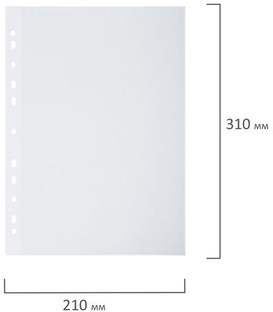 Папки-уголки с перфорацией прозрачные, до 40 листов, ПЛОТНЫЕ 0,18 мм, комплект 10 шт., BRAUBERG, 226827