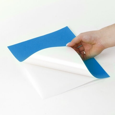 Этикетка самоклеящаяся 210х297 мм, 1 этикетка, синяя, 80 г/м2, 50 листов, STAFF BASIC, 115686