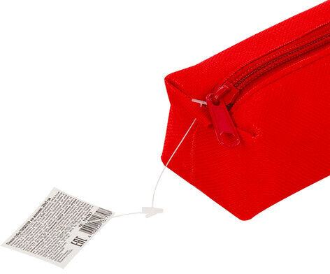 Пенал-тубус ПИФАГОР на молнии, текстиль, красный, 20х5 см, 104387