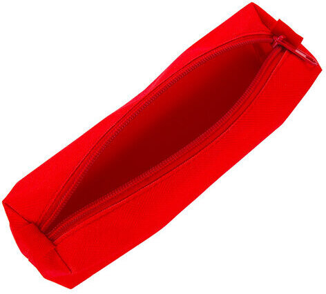 Пенал-тубус ПИФАГОР на молнии, текстиль, красный, 20х5 см, 104387