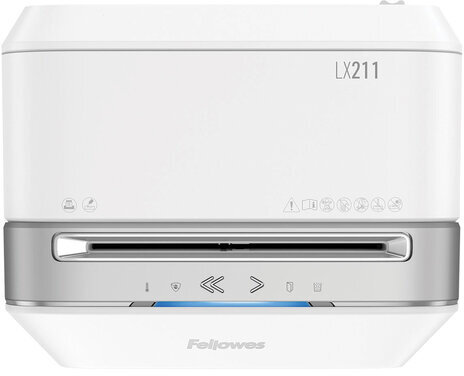 Уничтожитель (шредер) FELLOWES LX211, 5 уровень секретности, 2x12 мм, 15 листов, 23 л, белый, FS-50503