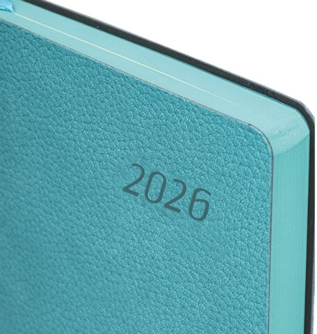 Ежедневник датированный 2026 А5 138x213 мм, BRAUBERG "Stylish", под кожу, гибкий, бирюзовый, 117098
