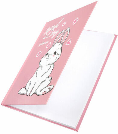 Дневник 1-4 класс 48 л., твердый, ЮНЛАНДИЯ, глянцевая ламинация, с подсказом, "Bunny", 106348