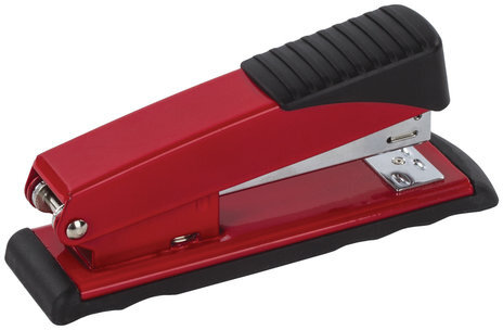 Степлер №24/6, 26/6 металлический BRAUBERG "Office", до 30 листов, красный, 228613