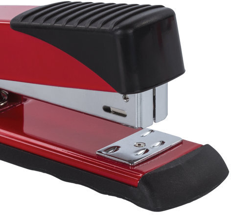 Степлер №24/6, 26/6 металлический BRAUBERG "Office", до 30 листов, красный, 228613