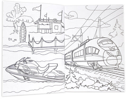 Книжка-раскраска СУПЕРРАСКРАСКА КРУТЫЕ МАШИНКИ И РОБОТЫ, 200х280 мм, 64 стр., PROF-PRESS, 1209-2