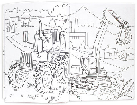 Книжка-раскраска СУПЕРРАСКРАСКА КРУТЫЕ МАШИНКИ И РОБОТЫ, 200х280 мм, 64 стр., PROF-PRESS, 1209-2