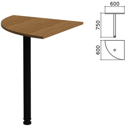 Стол приставной угловой "Канц", 600х600х750 мм, цвет орех пирамидальный (КОМПЛЕКТ)