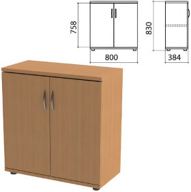 Шкаф закрытый &quot;Этюд&quot;, 800х384х830 мм, цвет бук бавария (КОМПЛЕКТ)