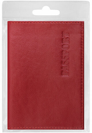 Обложка для паспорта натуральная кожа галант, "PASSPORT", красная, BRAUBERG, 237178