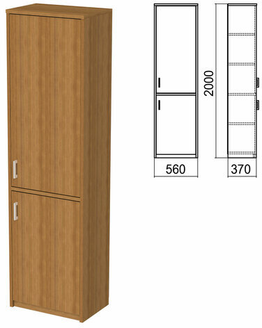 Шкаф закрытый "Арго", 560х370х2000 мм, орех (КОМПЛЕКТ)