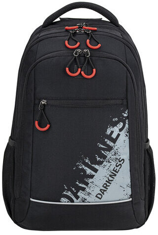 Рюкзак BRAUBERG URBAN универсальный, 3 отделения, светоотражающий принт, "Darkness", черный, 45х30х14 см, 270754