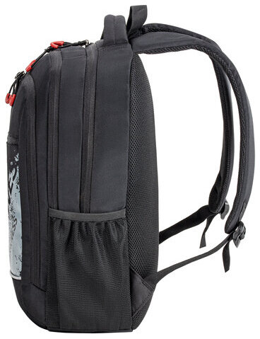 Рюкзак BRAUBERG URBAN универсальный, 3 отделения, светоотражающий принт, "Darkness", черный, 45х30х14 см, 270754