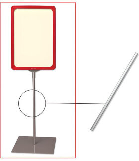 Трубка для сборки напольной стойки под рамку POS, высота 300 мм, диаметр 9 мм, 290266