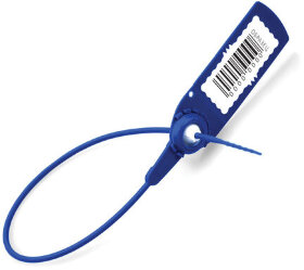 Пломбы пластиковые номерные АВАНГАРД, самофиксирующиеся, длина 220 мм, СИНИЕ, КОМПЛЕКТ 50 шт.