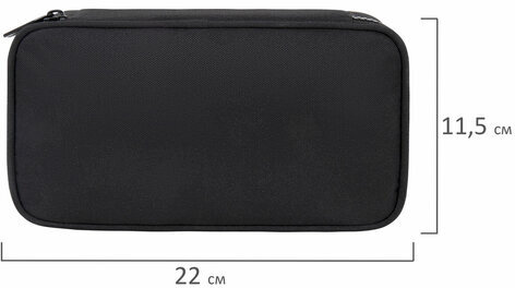 Пенал-органайзер BRAUBERG, 1 отделение, органайзер, полиэстер, 22х11,5x6 см, черный, 272309