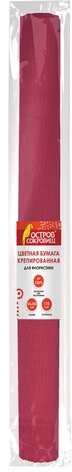 Бумага гофрированная/креповая, 110 г/м2, 50х250 см, красная, ОСТРОВ СОКРОВИЩ, 129148