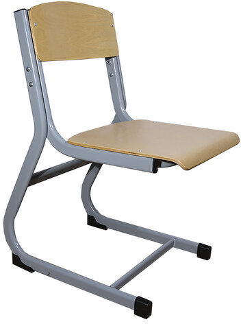 Стул ученический регулируемый "Атлант/Олимп", 340х430х585-665 мм, рост 2-4, серый каркас