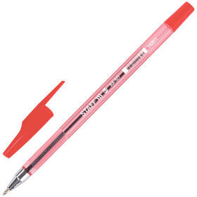 Ручка шариковая STAFF AA-927, КРАСНАЯ, корпус тонированный, хромированные детали, 0,7 мм, линия 0,35 мм, 142811