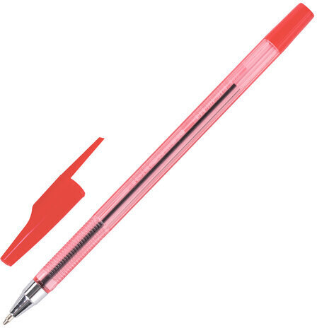 Ручка шариковая STAFF AA-927, КРАСНАЯ, корпус тонированный, хромированные детали, 0,7 мм, линия 0,35 мм, 142811