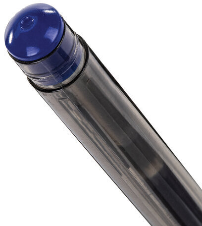 Ручка гелевая с грипом STAFF "Basic" GP-677, СИНЯЯ, корпус тонированный, узел 0,5 мм, линия письма 0,35 мм, 143676