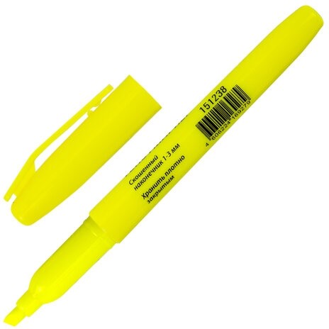 Текстовыделитель STAFF "Manager" HL-238, ЖЕЛТЫЙ, линия 1-3 мм, 151238