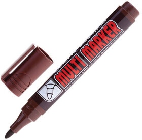 Маркер перманентный CROWN &quot;Multi Marker&quot;, КОРИЧНЕВЫЙ, круглый наконечник, 3 мм, CPM-800