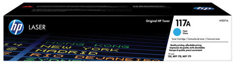 Картридж лазерный HP (W2071A) для HP Color Laser 150a/nw/178nw/fnw, №117A, голубой, оригинальный, ресурс 700 страниц