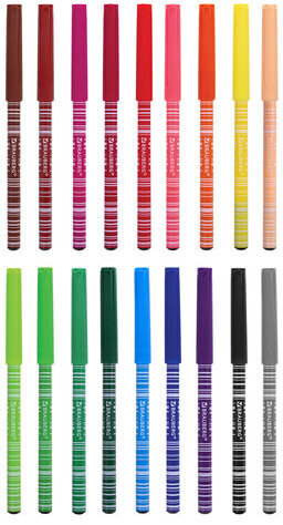 Фломастеры BRAUBERG "PREMIUM", 18 цветов, КОРПУС С ПЕЧАТЬЮ, вентилируемый колпачок, ПВХ-упаковка с европодвесом, 151943