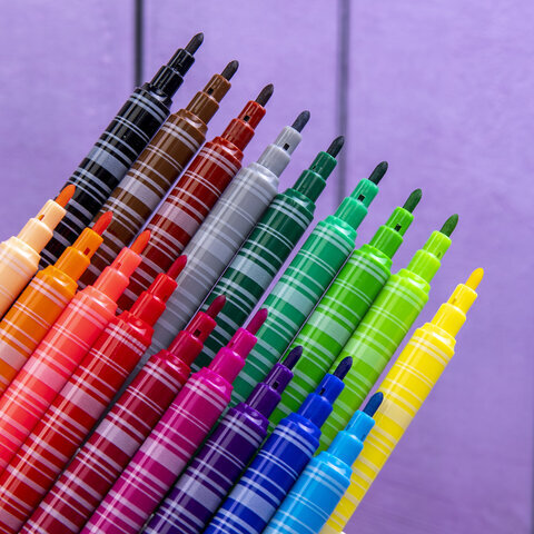 Фломастеры BRAUBERG "PREMIUM", 18 цветов, КОРПУС С ПЕЧАТЬЮ, вентилируемый колпачок, ПВХ-упаковка с европодвесом, 151943