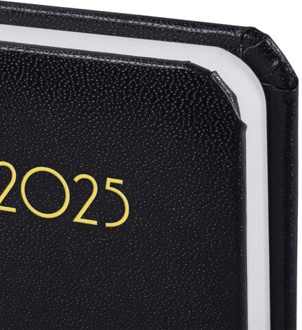 Ежедневник датированный 2025 МАЛЫЙ ФОРМАТ 100х150 мм А6, BRAUBERG "Select", балакрон, черный, 115752