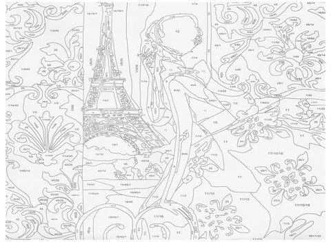 Картина по номерам А3, ОСТРОВ СОКРОВИЩ "ПАРИЖ", С АКРИЛОВЫМИ КРАСКАМИ, картон, кисть, 661622