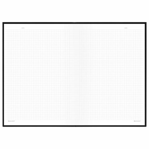 Блокнот БОЛЬШОЙ ФОРМАТ 200х290 мм, А4, 80 л., твердый, клетка, BRAUBERG "Minimal", черный, 116432
