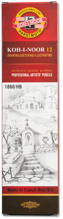 Карандаш чернографитный KOH-I-NOOR 1860, 1 шт., HB, корпус серый, 18600HB00104