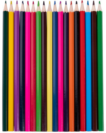 Карандаши цветные ПИФАГОР для девочек "БЫСТРЕЕ! ВЫШЕ! СИЛЬНЕЕ!", 18 цветов, классические, 181812