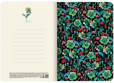 Тетрадь-скетчбук 60 л. обложка SoftTouch, бежевая бумага 70 г/м2, сшивка, В5 (179х250 мм), ЯГОДЫ, BRAUBERG, 403831