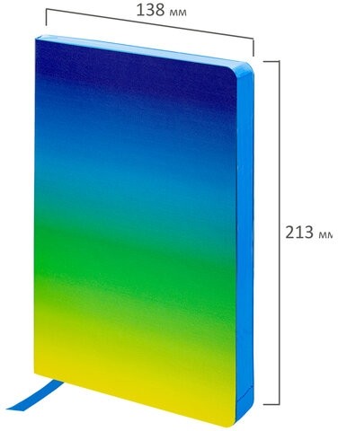 Ежедневник недатированный А5 138х213 мм, BRAUBERG GRADE, под кожу, 136 л., синий-зелёный, 114460