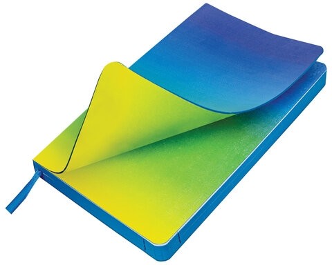 Ежедневник недатированный А5 138х213 мм, BRAUBERG GRADE, под кожу, 136 л., синий-зелёный, 114460