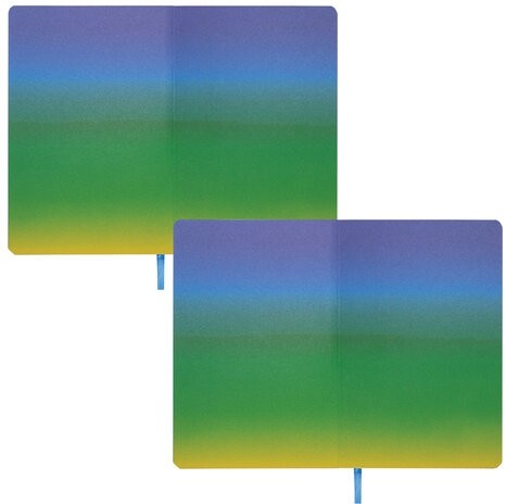 Ежедневник недатированный А5 138х213 мм, BRAUBERG GRADE, под кожу, 136 л., синий-зелёный, 114460