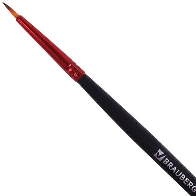 Кисть синтетика, круглая № 1, BRAUBERG PREMIUM, 201000